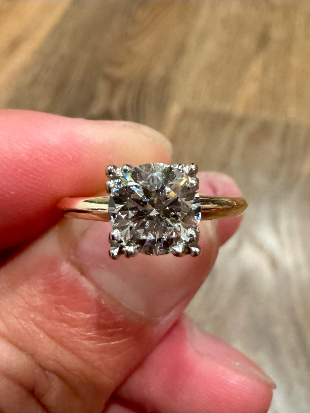 14K Two-Tone Gold Lab Grown Diamond Solitaire Engagement Ring
